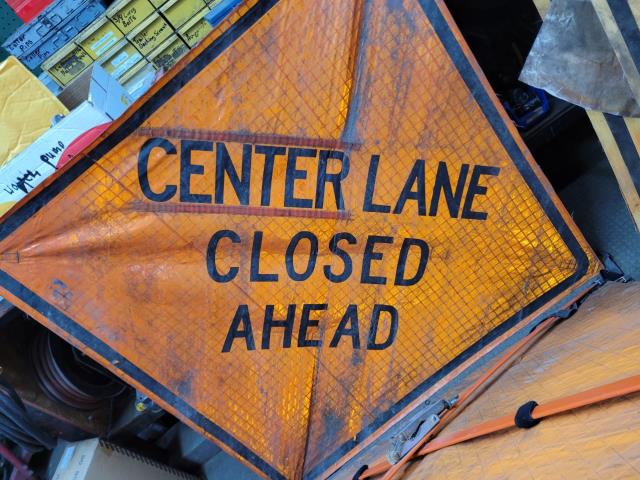 Rental store for sign rollup center lane closed ahead in Eastern Oregon