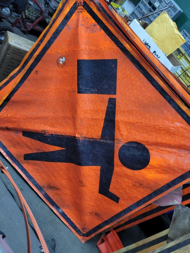 Rental store for sign rollup flagger symbol in Eastern Oregon