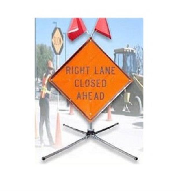 Rental store for sign rollup lane closed ahead in Eastern Oregon
