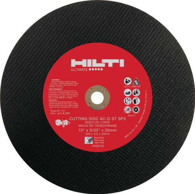 Used equipment sales hilti cutting disc 12 inch x5 32x1 inch steel in Eastern Oregon