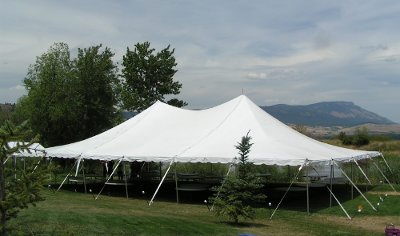Rental store for tent 40 foot x60 foot white in Eastern Oregon