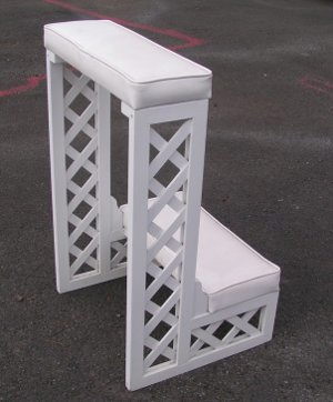 Rental store for bench white lattice kneeling in Eastern Oregon