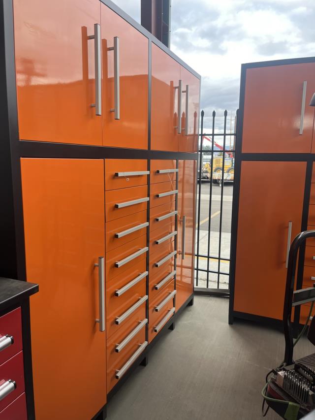 Rental store for Work Cabinet 7ft 16 Drawer Orange in Baker City OR